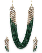 Jewel City Luxury Kundan Green Crystal Statement Necklace Set | Traditional Indian Wedding Jewelry - Distacart
