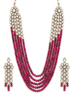 Jewel City Luxury Kundan Multi Crystal Statement Necklace Set | Traditional Indian Wedding Jewelry - Distacart