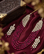 Jewel City Luxury Kundan Multi Crystal Statement Necklace Set | Traditional Indian Wedding Jewelry - Distacart