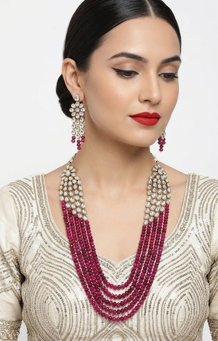 Jewel City Luxury Kundan Multi Crystal Statement Necklace Set | Traditional Indian Wedding Jewelry