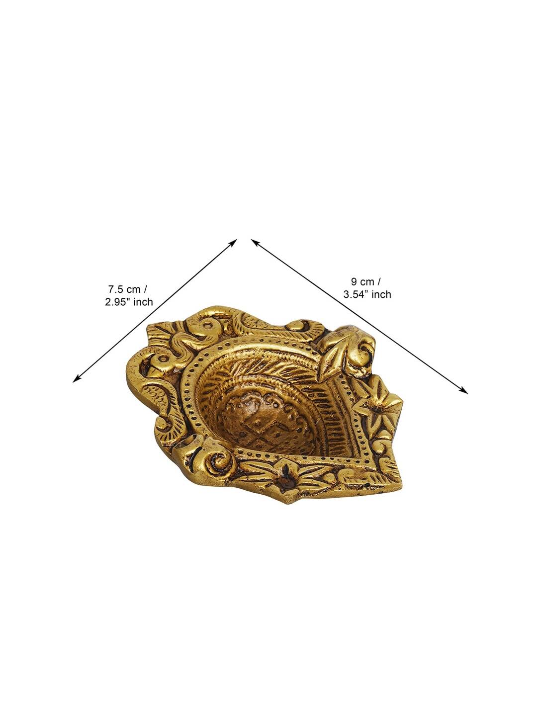 eCraftIndia 4 Pieces Beige Ethnic Design Diyas