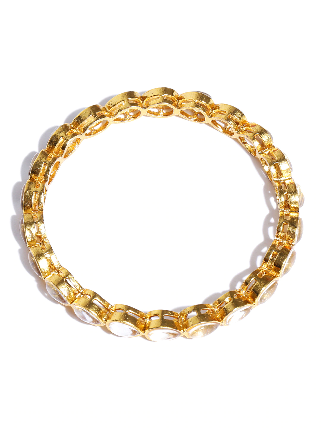 Gold-Plated Alloy Kundan Studded 4 Bangle Set - The Pari - Distacart