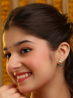 Ruby Raang Diamond Pearl Dangling Earrings - Distacart