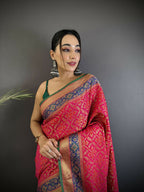 Joban Fashion Hot Pink Patola Soft Silk Patola Saree - Distacart