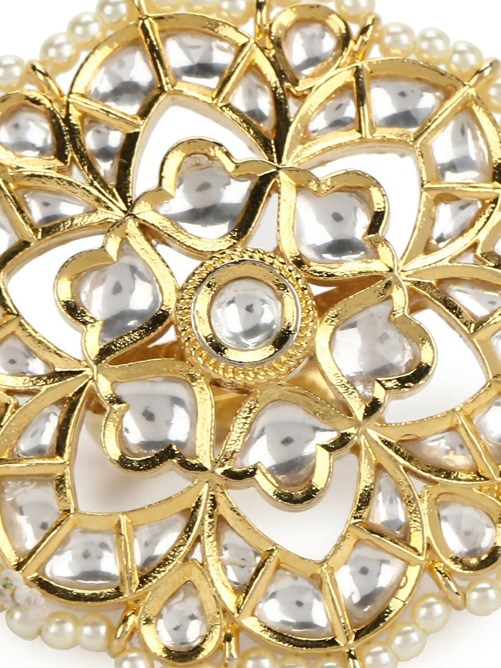 Oversized Kundan Ring- Ruby Raang