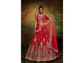 House of Panchhi Red Pure Silk Moti & Zarkan heavy embroidery Lehenga choli & Dupatta