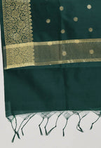 Mominos Fashion Moeza Women's Banarsi Silk Woven Design Bottle Green Dupatta - Distacart