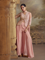 Anaita Baby Pink Georgette Readymade Suit with Embroidery Work - Distacart