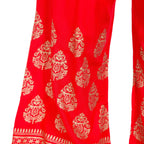 PAVONINE Red Color Golden Printed Rayon Fabric Sharara For Women & Girls - Distacart
