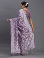Shree Shyam Fashion Linen Cotton Violet Saree - Distacart