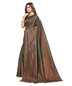 Vamika Weaving Banarasi Jacquard Green Kanjivaram Saree - Distacart