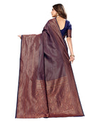 Vamika Weaving Banarasi Jacquard Navy Kanjivaram Saree - Distacart