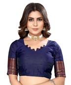 Vamika Weaving Banarasi Jacquard Navy Kanjivaram Saree - Distacart