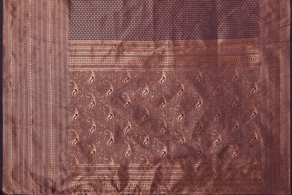 Vamika Weaving Banarasi Jacquard Navy Kanjivaram Saree - Distacart