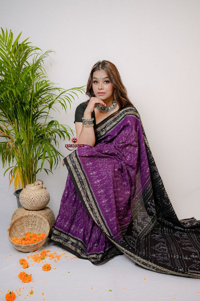 khanduapata Purple Special Doll Design Cotton Saree For Women - Distacart
