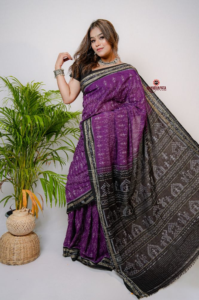 khanduapata Purple Special Doll Design Cotton Saree For Women - Distacart