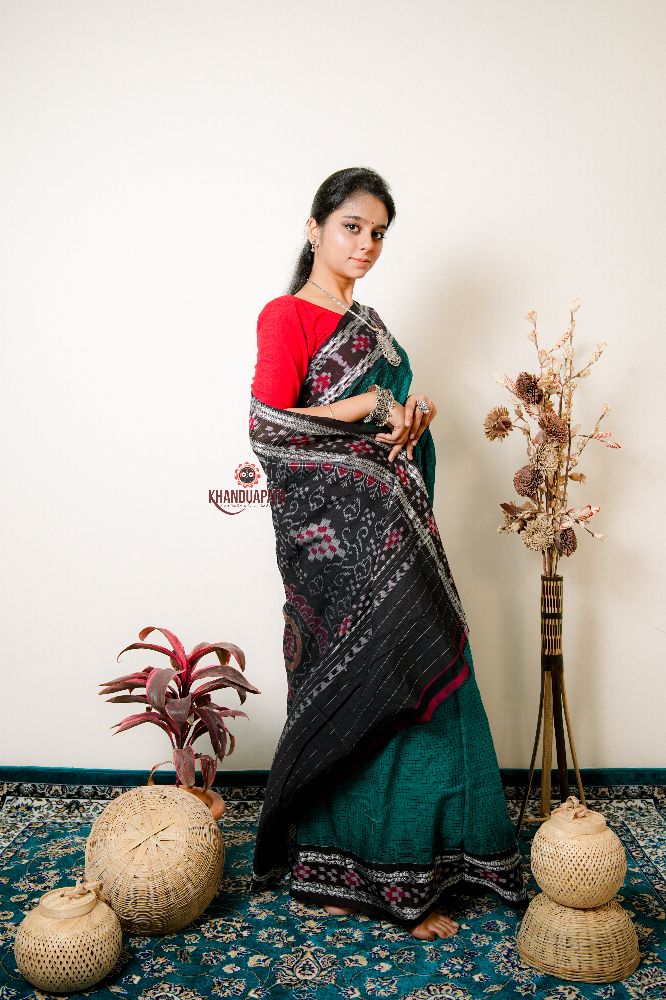 khanduapata Multicolour Pasaspali Check Design Cotton Saree For Women - Distacart