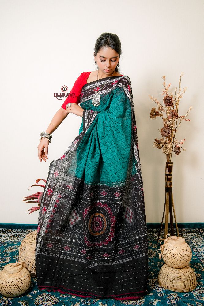 khanduapata Multicolour Pasaspali Check Design Cotton Saree For Women - Distacart