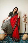 khanduapata Maroon Plain Pasapali Border Cotton Saree For Women - Distacart