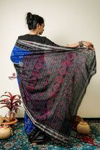 khanduapata Black & Copper Sulphate Special Design Cotton Saree For Women - Distacart