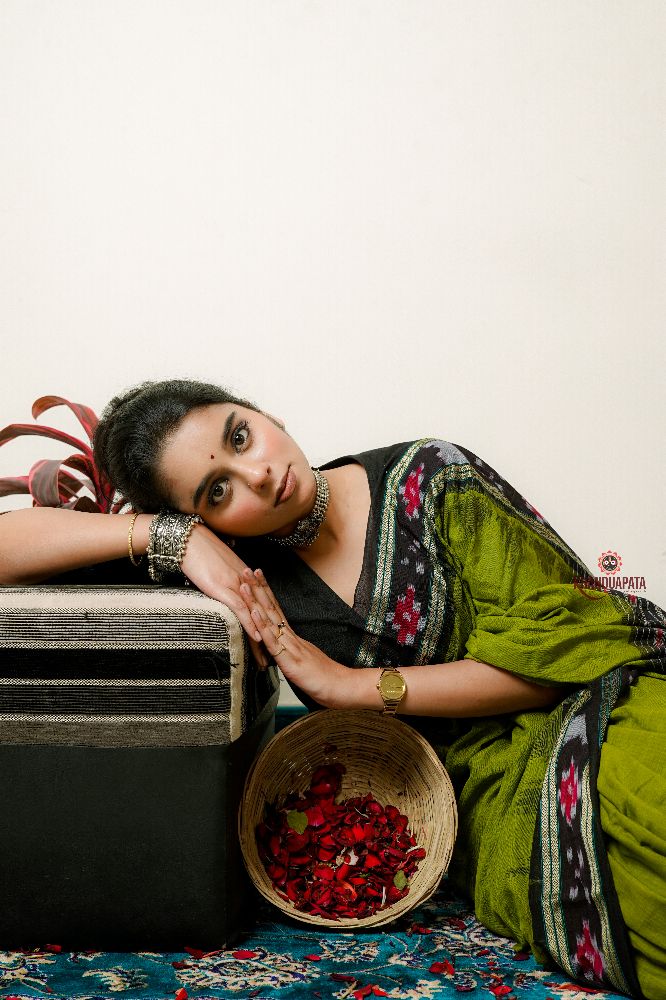 khanduapata Meadow Green Pasapali Cotton Saree For Women - Distacart