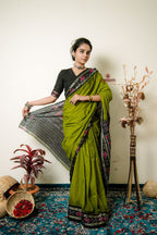 khanduapata Meadow Green Pasapali Cotton Saree For Women - Distacart