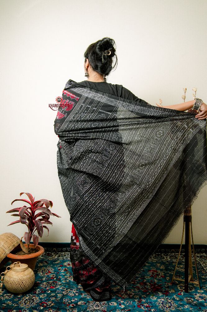 khanduapata Multicolor Elephant Design Cotton Saree For Women - Distacart