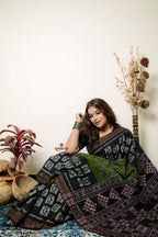 khanduapata Black And Grey Box Design Cotton Saree For Women - Distacart