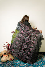 khanduapata Black And Grey Box Design Cotton Saree For Women - Distacart