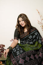 khanduapata Black And Grey Box Design Cotton Saree For Women - Distacart