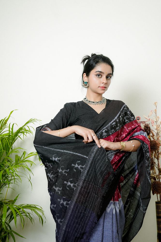 khanduapata Grey Doll Design Cotton Saree For Women - Distacart