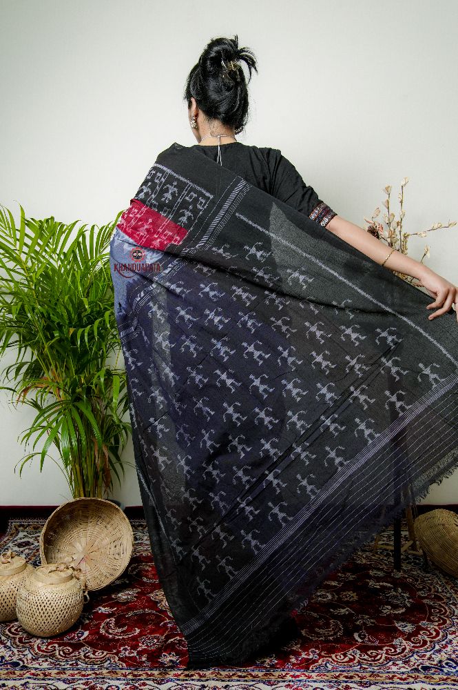 khanduapata Grey Doll Design Cotton Saree For Women - Distacart