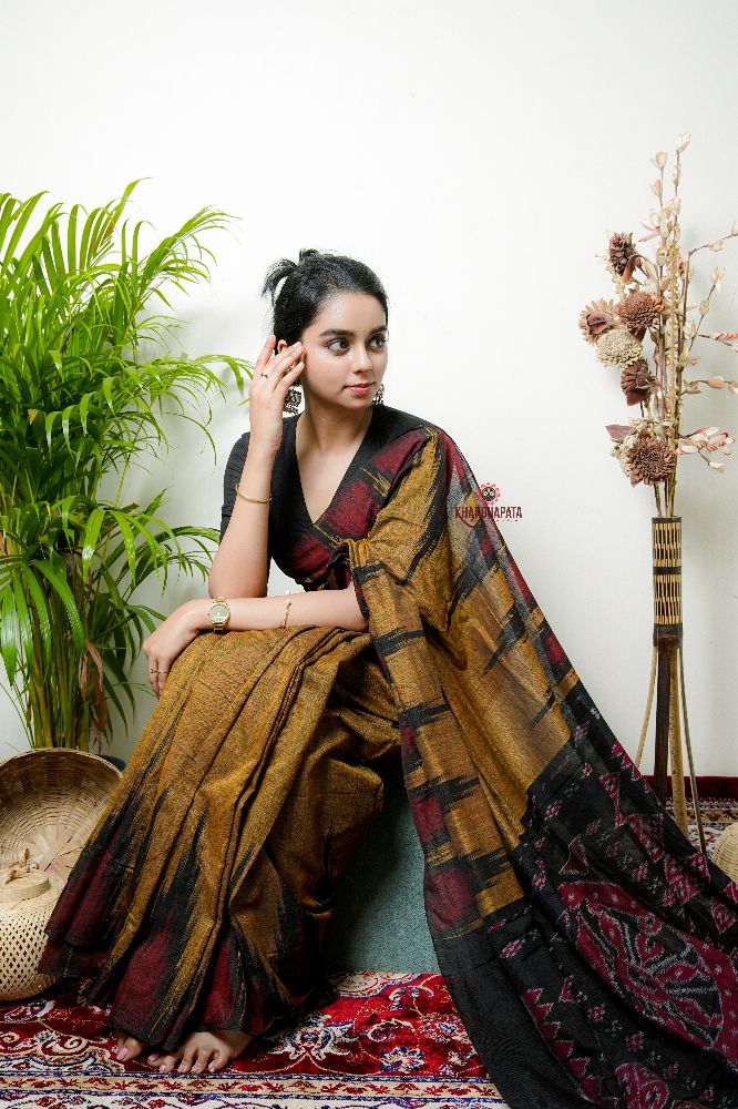khanduapata Mustard Colour Plain Cotton Saree For Women - Distacart