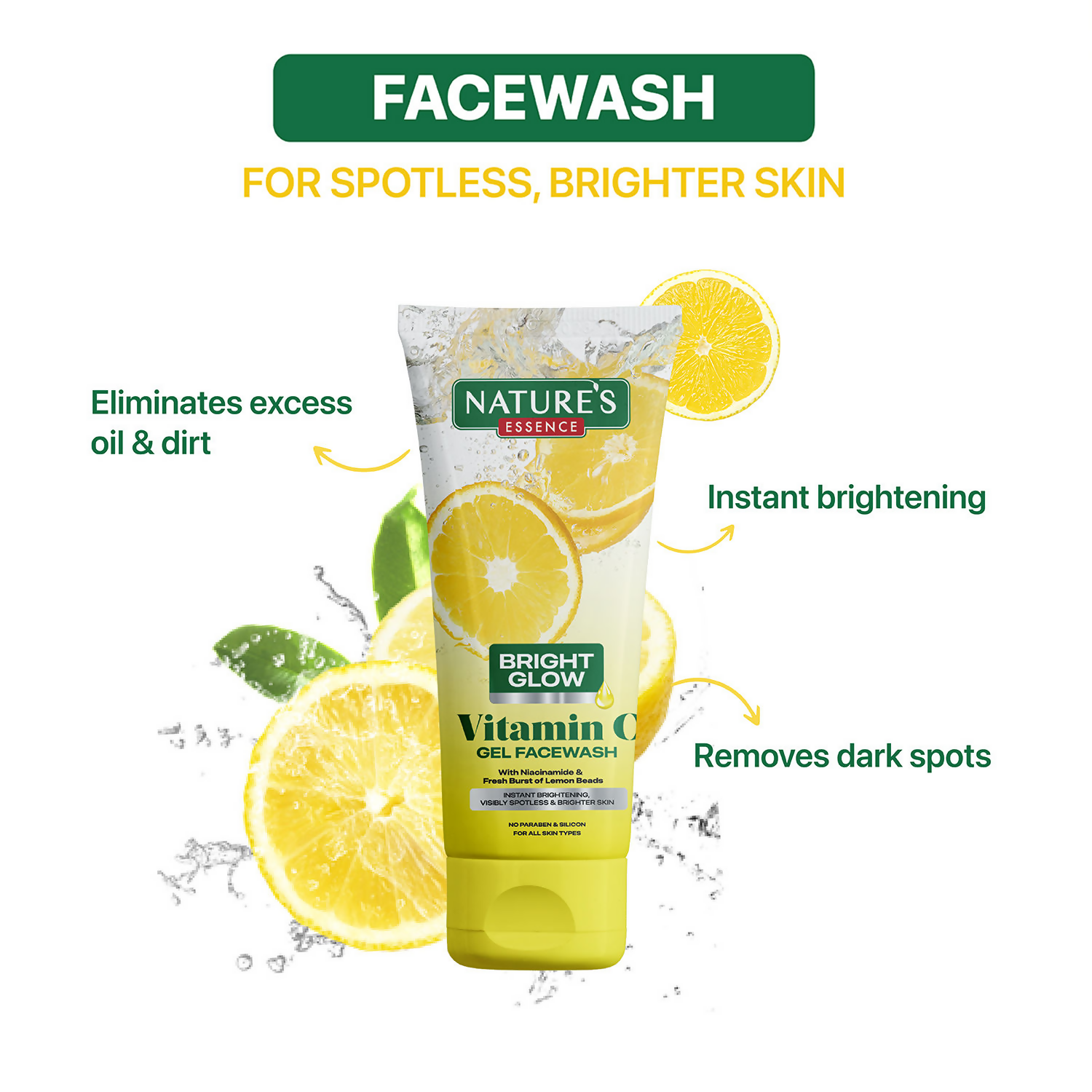 Nature's Essence Bright Glow Vitamin C Gel Face Wash - Distacart