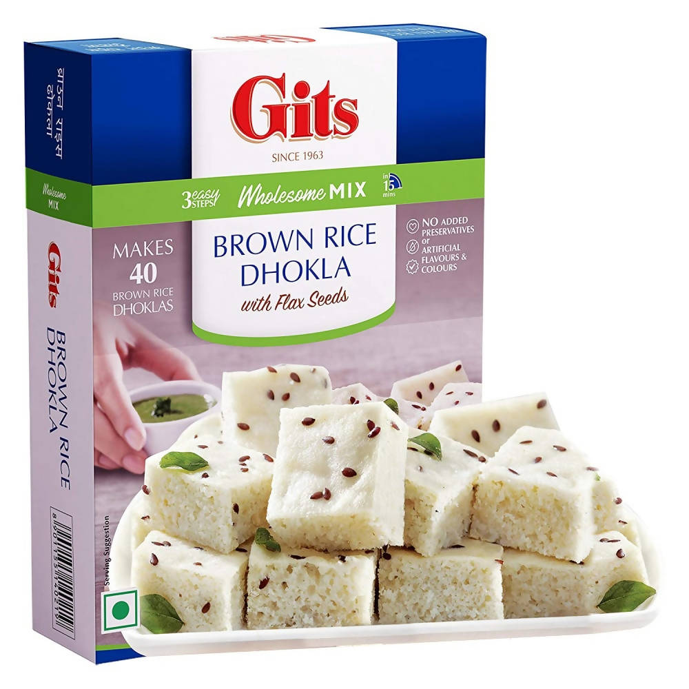 Gits Brown Rice Dhokla With Flax Seeds In Wholesome Mix