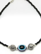 NVR Women Set of 2 Brass-Plated Stone-Studded & Evil Eye Beaded Anklet - Distacart