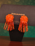 Inhanns Handmade Crystal Water Fall Earrings - Short - Orange - Distacart