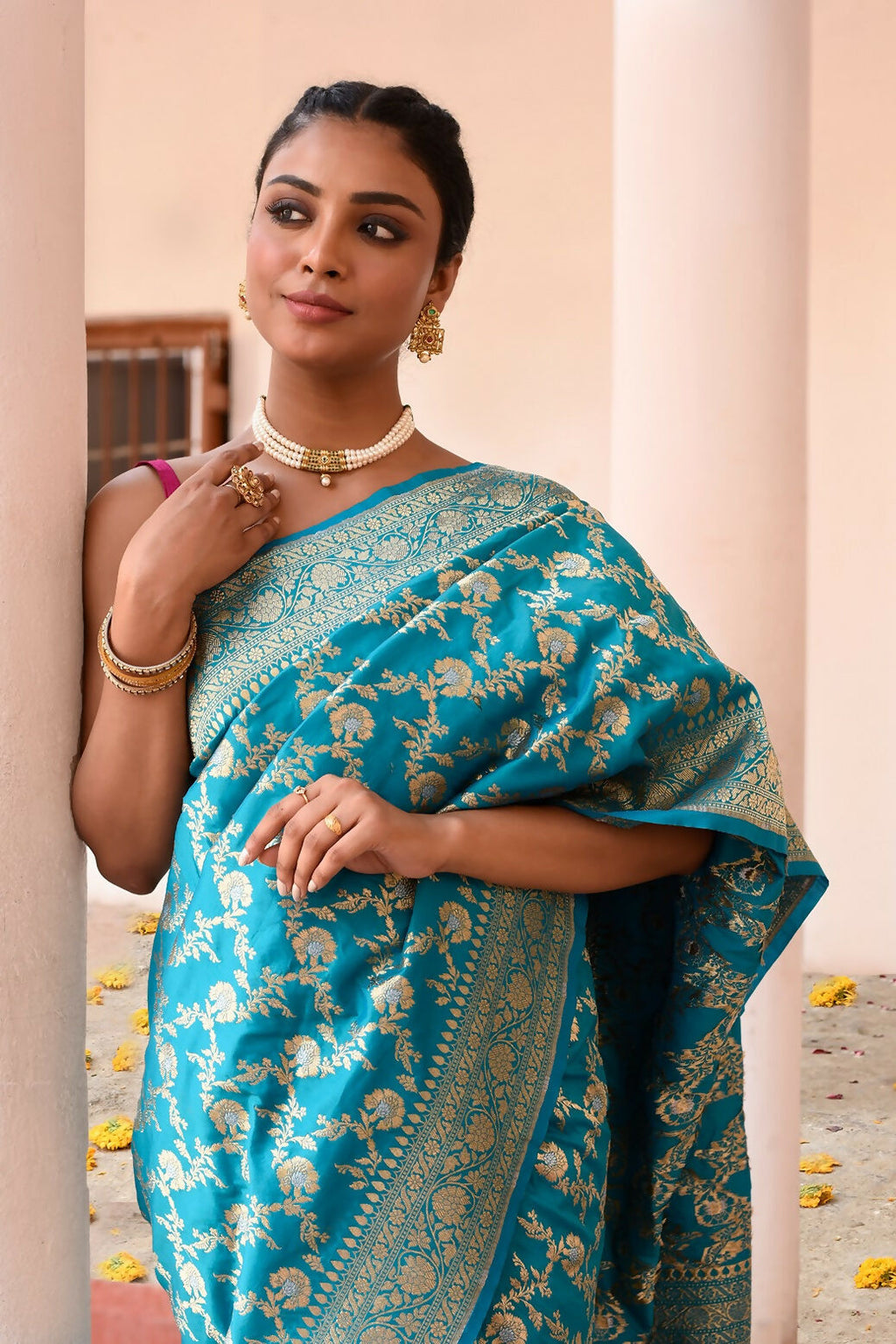 Joban Fashion Aqua Soft Pure Handloom Banarasi Silk Saree
