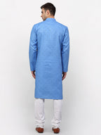 Jompers Men's Sky Printed Cotton Kurta Payjama Sets