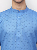 Jompers Men's Sky Printed Cotton Kurta Payjama Sets