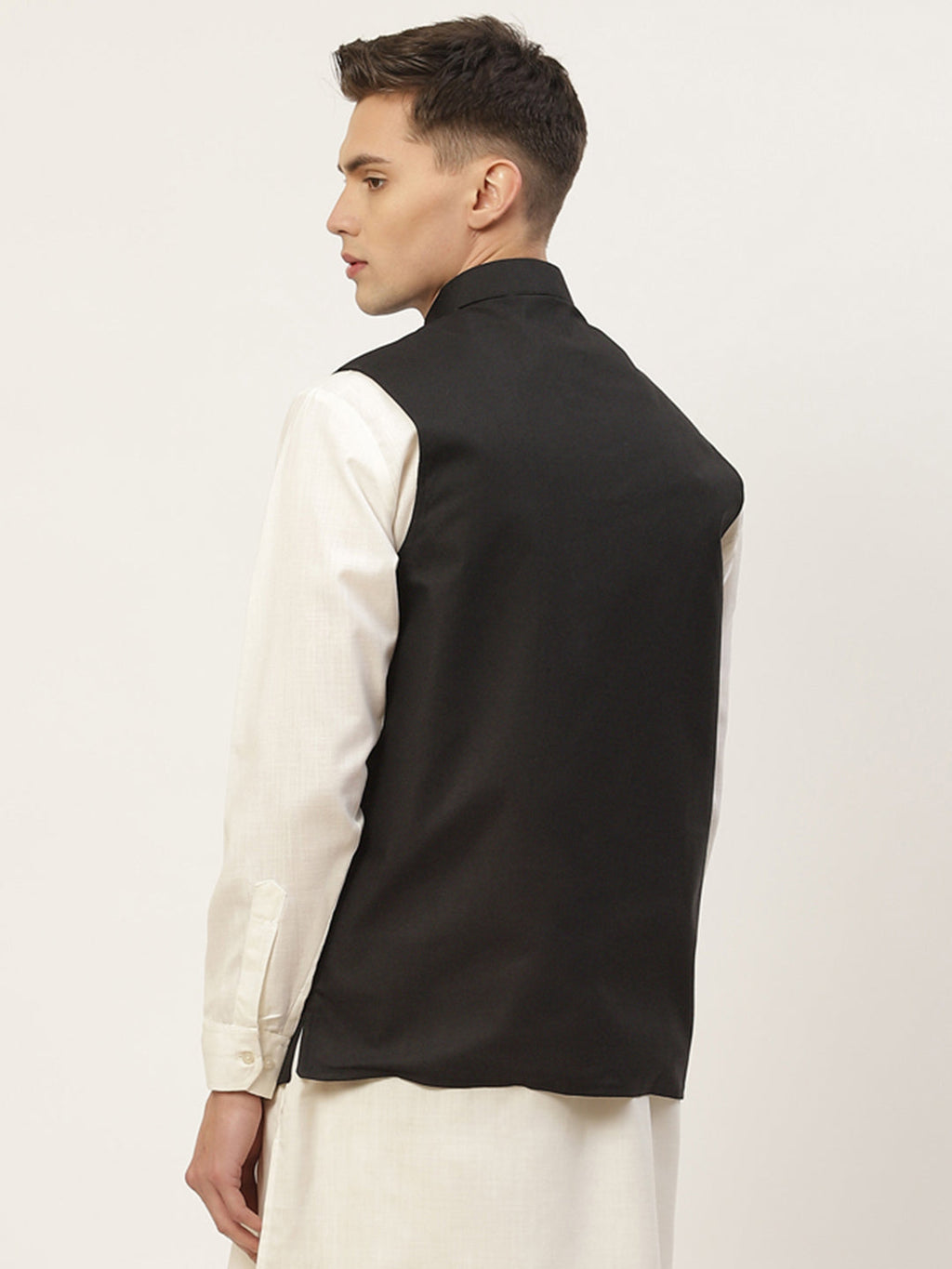 Jompers Men's Beautiful Black Solid Nehru Jacket
