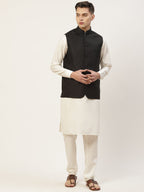 Jompers Men's Beautiful Black Solid Nehru Jacket