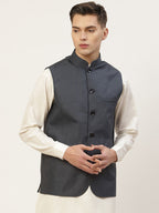 Jompers Men's Beautiful Teal Solid Nehru Jacket