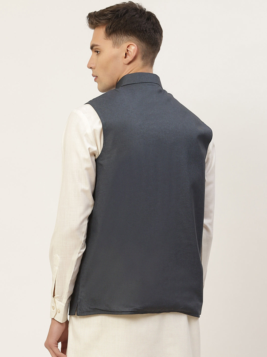 Jompers Men's Beautiful Teal Solid Nehru Jacket