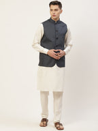 Jompers Men's Beautiful Teal Solid Nehru Jacket
