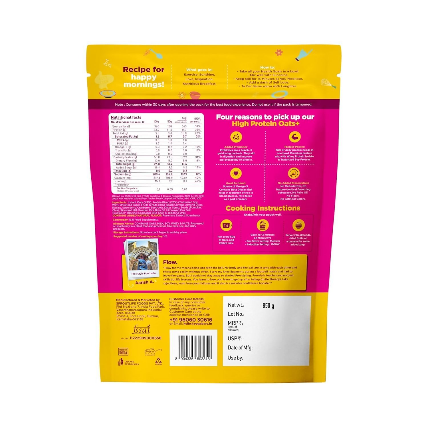 Yoga Bar High Protein Oats - Distacart
