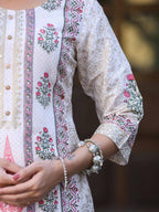 Juniper Women's Pink Viscose Shantoon Festive Printed Straight Kurta - Distacart