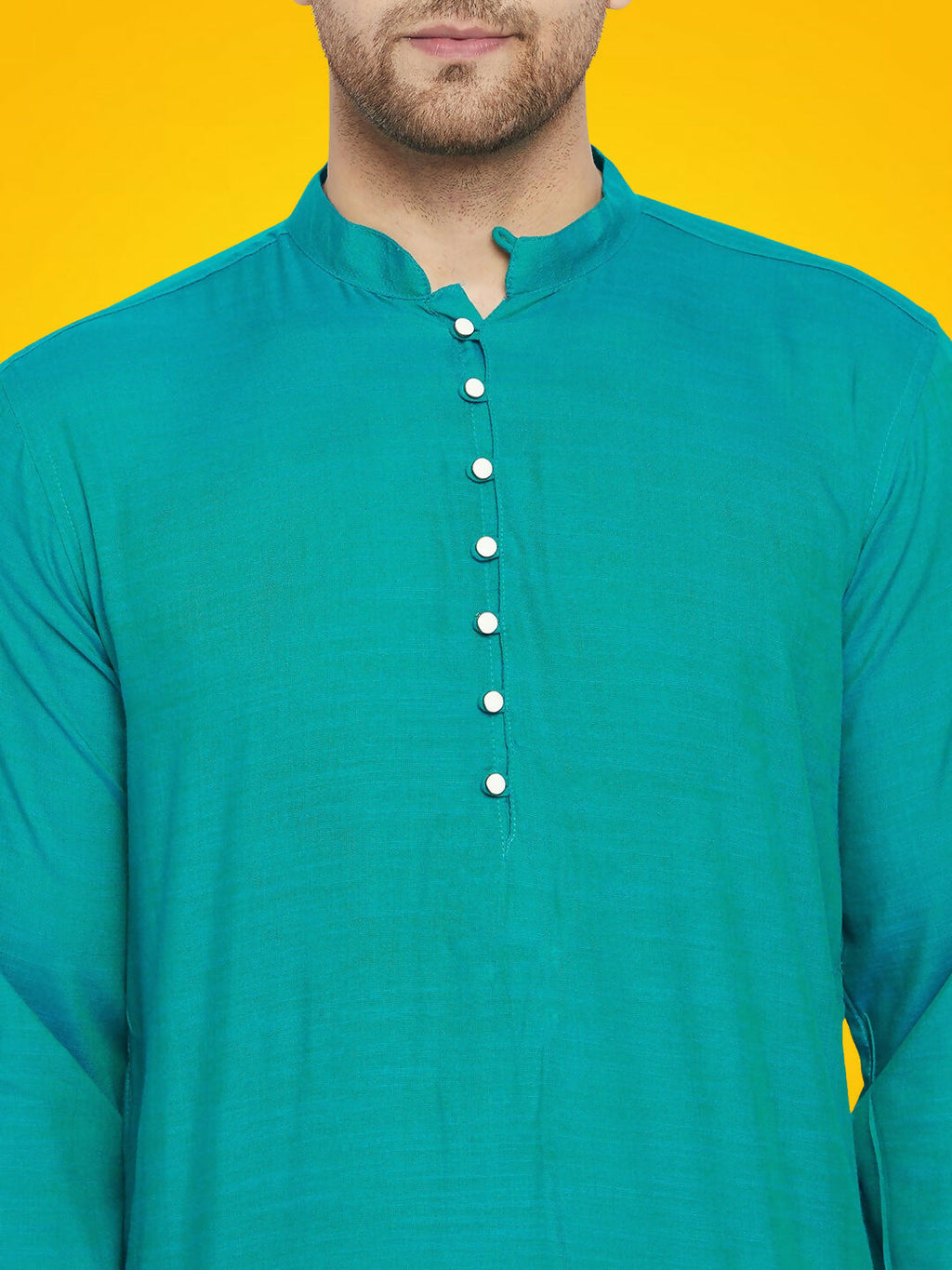 Even Apparels Men's Rayon Green Self Design Kurta