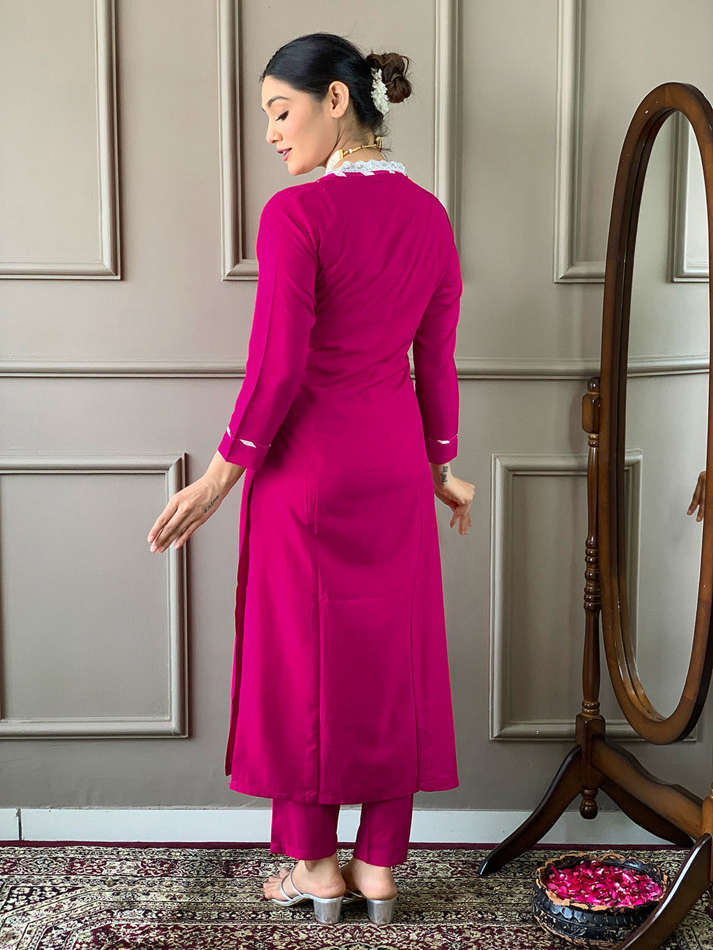 The52 Lemon Women Embroidered Viscose Straight Kurta Pant Dupatta Set - Distacart