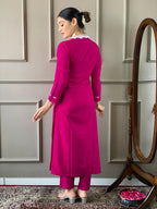 The52 Lemon Women Embroidered Viscose Straight Kurta Pant Dupatta Set - Distacart